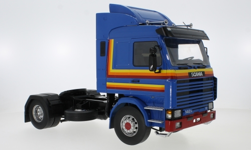 Scania 143 Topline 1987 Blauw - 1:18